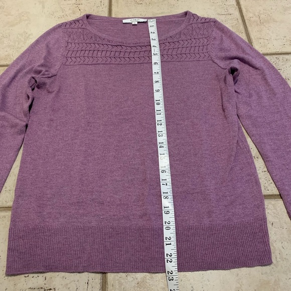Cleo Petites Purple Knit Sweater with Yoke Detail - Size M/M - Picture 6 of 6